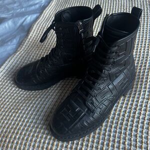 Fendi monogrammed FF logo combat boots